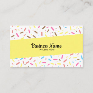 Simple Yellow Sprinkles Frosting Ice Cream Shop Business Card
