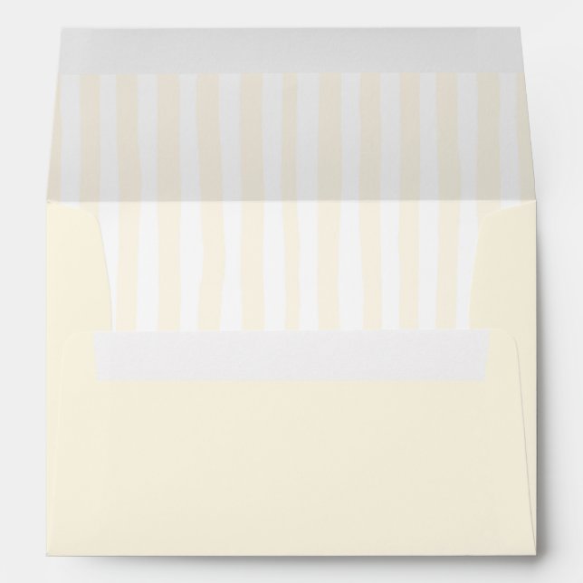Simple Yellow Stripes Baby Shower Party Envelope (Back (Bottom))