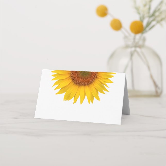 Simple Yellow Sunflower Wedding Place Card (Front)