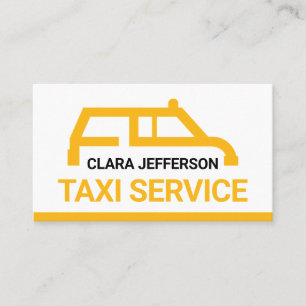Simple Yellow Taxi Car Place Your Name Business Card