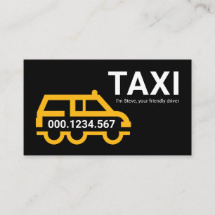 Simple Yellow Taxi Car Station Wagon Business Card