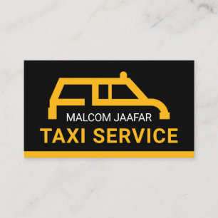 Simple Yellow Taxi Car Your Name Business Card