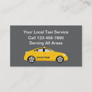 Simple Yellow Taxi Service Business Cards