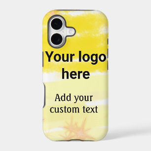 Simple yellow watercolor add your logo custom text