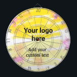 Simple yellow watercolor add your logo custom text dartboard<br><div class="desc">DESIGN</div>