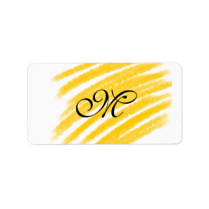 simple yellow watercolor lines add your monogram t label