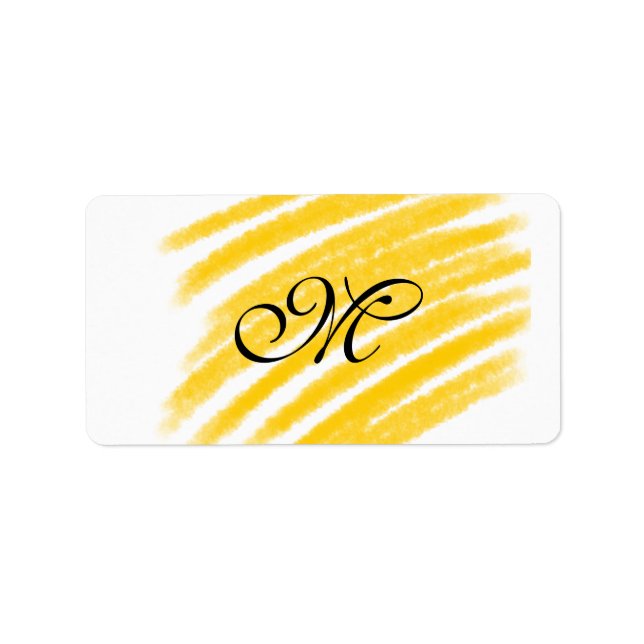 simple yellow watercolor lines add your monogram t label (Front)