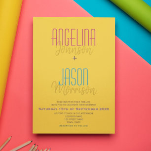 Simple Yellow Wedding Invitation