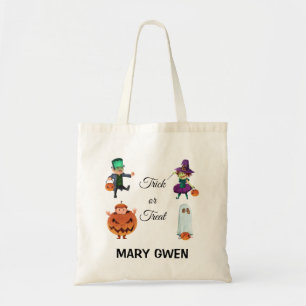 Simple yet Adorable Trick or Treat Tote Bag