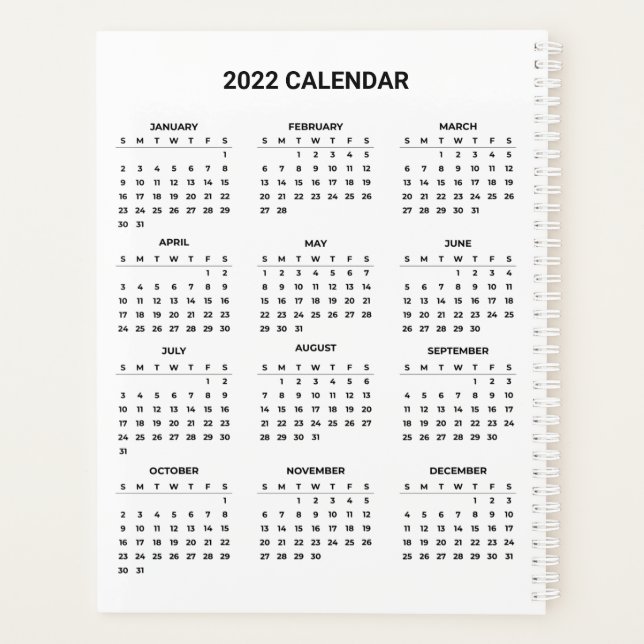 Simple Yet Elegant 2022 Calendar | Planner (Back)