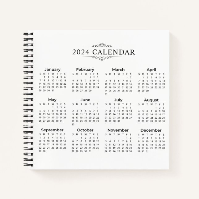 Simple Yet Elegant 2024 Calendar | Notebook (Front)
