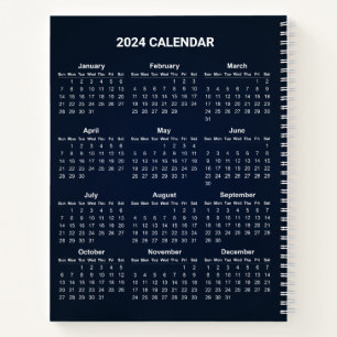 Simple Yet Elegant 2024 Calendar   Notebook
