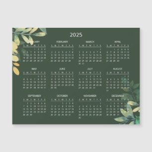 Simple Yet Elegant 2025 Calendar Magnetic Card