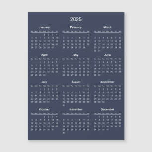Simple Yet Elegant 2025 Calendar Magnetic Card