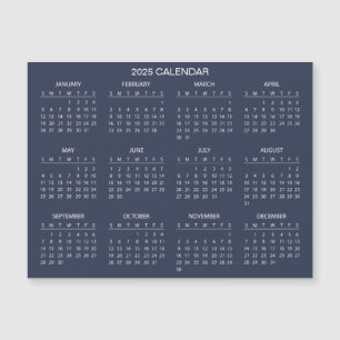 Simple Yet Elegant 2025 Calendar Magnetic Card