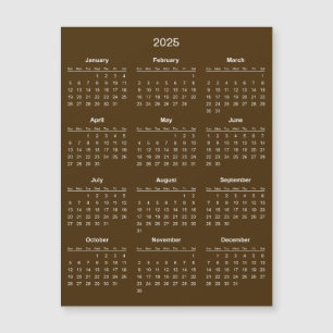 Simple Yet Elegant 2025 Calendar   Magnetic Card