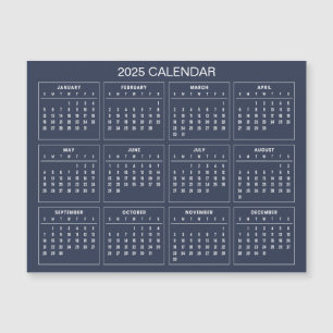 Simple Yet Elegant 2025 Calendar   Magnetic Card