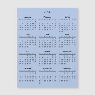 Simple Yet Elegant 2025 Calendar Magnetic Card