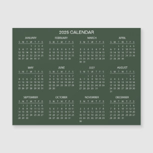 Simple Yet Elegant 2025 Calendar   Magnetic Card