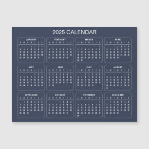 Simple Yet Elegant 2025 Calendar Magnetic Card
