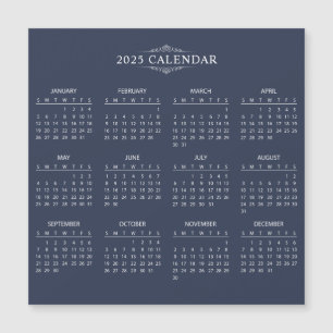 Simple Yet Elegant 2025 Calendar   Magnetic Card