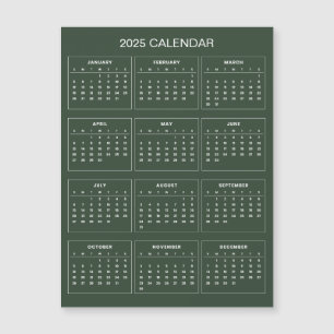 Simple Yet Elegant 2025 Calendar   Magnetic Card