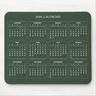 Simple Yet Elegant 2025 Calendar   Mousepad