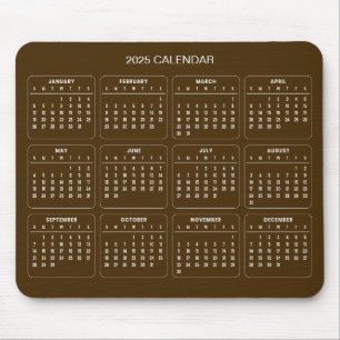 Simple Yet Elegant 2025 Calendar Mousepad
