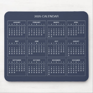 Simple Yet Elegant 2025 Calendar   Mousepad