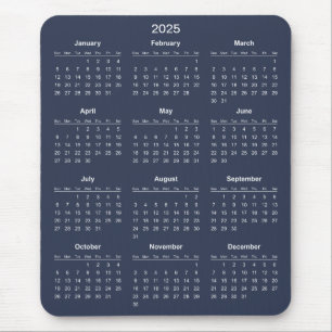 Simple Yet Elegant 2025 Calendar Mousepad