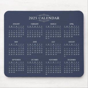 Simple Yet Elegant 2025 Calendar   Mousepad