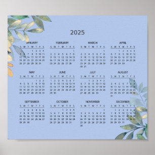 Simple Yet Elegant 2025 Calendar Poster