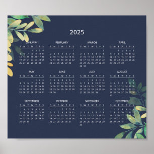Simple Yet Elegant 2025 Calendar    Poster