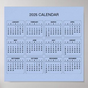 Simple Yet Elegant 2025 Calendar    Poster