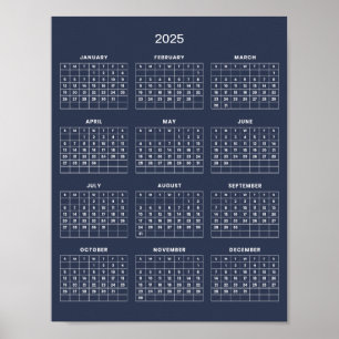 Simple Yet Elegant 2025 Calendar    Poster