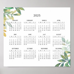 Simple Yet Elegant 2025 Calendar    Poster