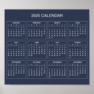 Simple Yet Elegant 2025 Calendar    Poster