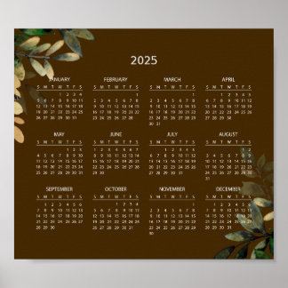 Simple Yet Elegant 2025 Calendar | Poster