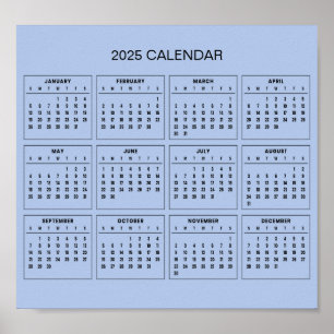 Simple Yet Elegant 2025 Calendar    Poster