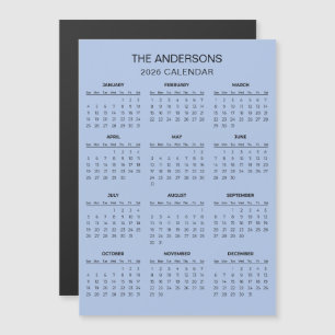 Simple Yet Elegant 2026 Calendar Magnet