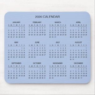 Simple Yet Elegant 2026 Calendar Mousepad