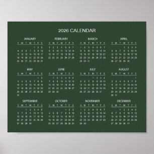 Simple Yet Elegant 2026 Calendar    Poster