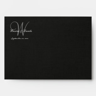 Simple Yet Elegant: Black Linen w/ Monogram Envelope