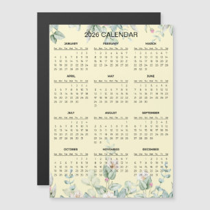 Simple Yet Elegant Floral 2026 Calendar    Magnet