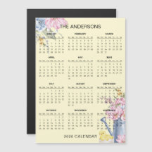 Simple Yet Elegant Floral 2026 Calendar  | Magnet