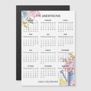 Simple Yet Elegant Floral 2026 Calendar    Magnet