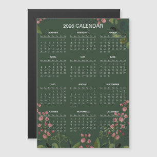 Simple Yet Elegant Floral 2026 Calendar Magnet