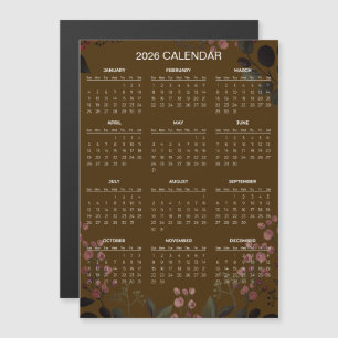 Simple Yet Elegant Floral 2026 Calendar Magnet
