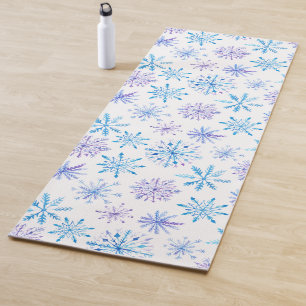 Simple yet Elegant Snowflakes   Yoga Mat