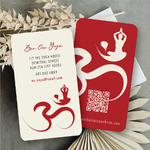 Simple Yoga Om Ohm Calligraphy Zen Business Card